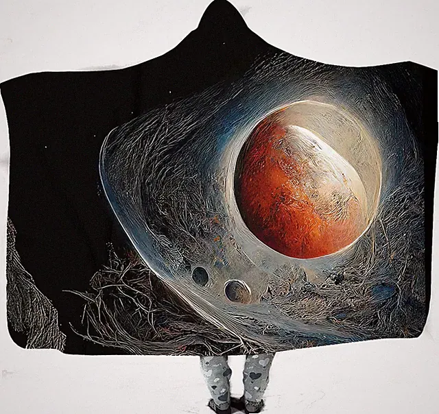 Amazing Earth Alien Planet in Space Hooded Blanket, Very Warm #11