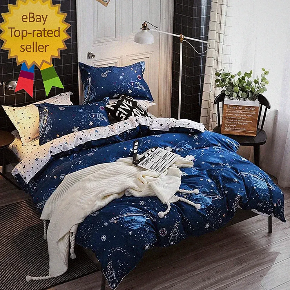 Boys Star Galaxy Bedding Duvet Cover Full Queen