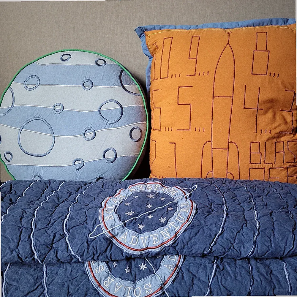 Crate & Kids Solar System Adventure Bedding Set - 2 Shams & 2 Decorative Pillows