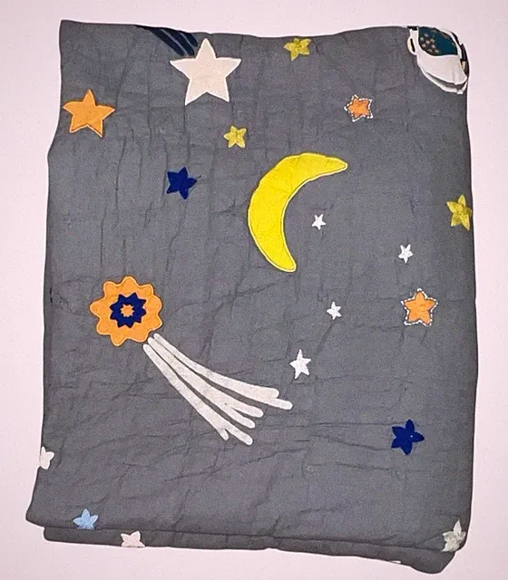 Creat & Kids Space Party Organic Cotton Outer Space Kids Twin Quilt