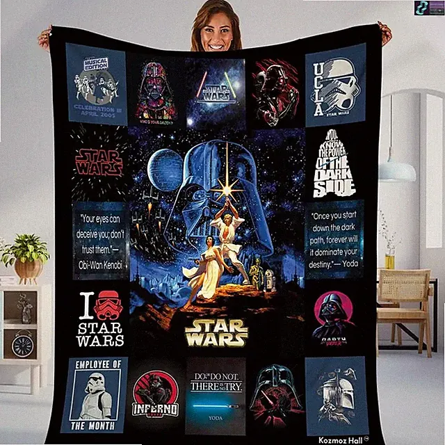 Galaxy Space Warrior Quotes Flannel Blanket Gift