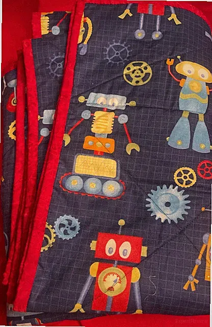 Handmade Child's Quilt double-sided space themed blanket, 39X50 B0157
