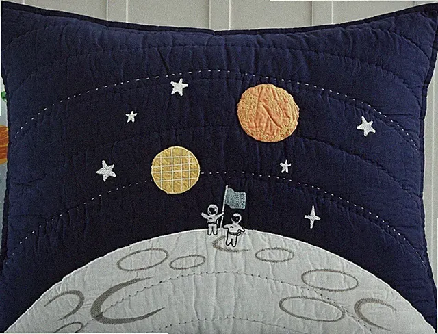 NEW quilted standard pillow sham Solar System Glow-in-the-Dark POTTERY BARN KIDS