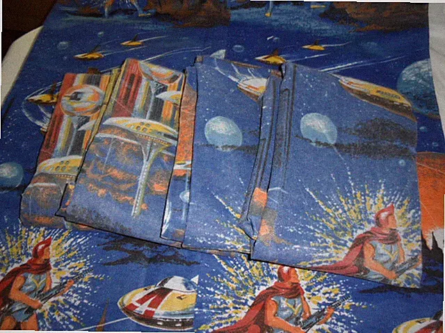 Outer Space Futuristic Space Ship Bedspread/Drapes Vintage