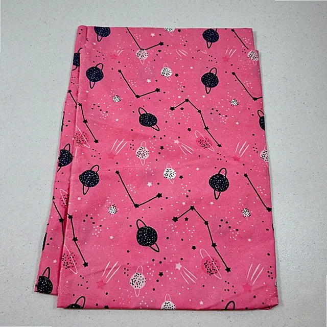 pajama party pillowcase pink planets constellations stars sky space