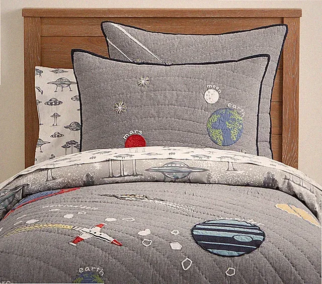 Pottery Barn Kids Outer Space Full/Queen 3 Pc. Quilt Sham Set