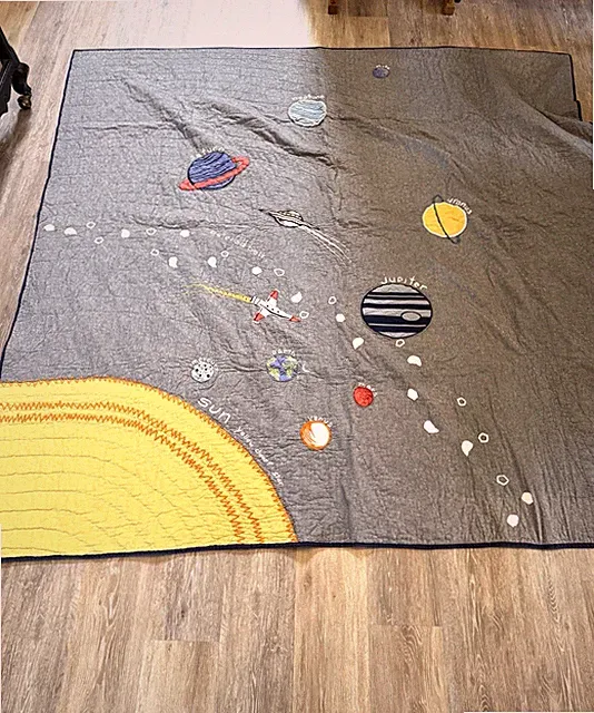 Pottery Barn Kids Quilted Solar System Astronaut Space Planets Full Queen