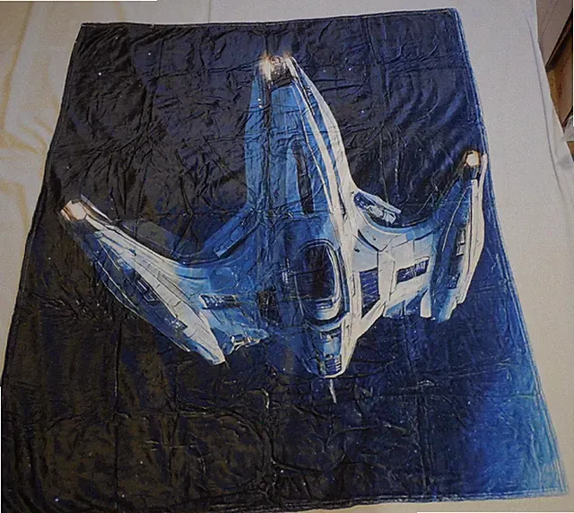 Space Ship Galaxy Fleece Throw Blanket Outer Space Lovers Trekies