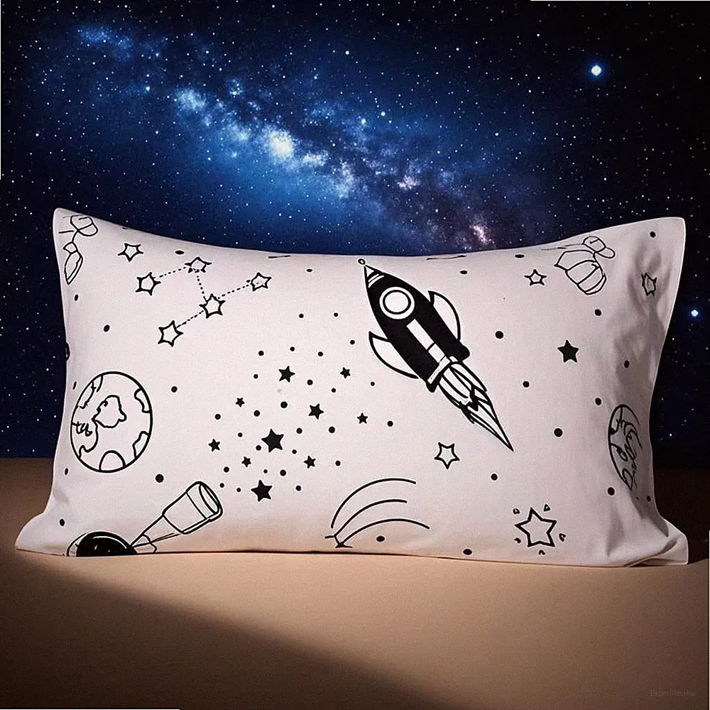 White Space Pillowcases, 2 Packed Fortoddlers Kids,Boys Teens and Girls, Galaxy